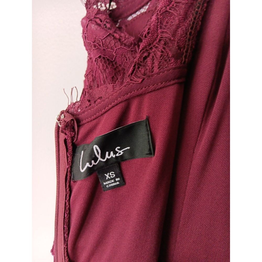 Lulu's Dance All Evening Burgundy Lace Maxi Dress Gown Size XSmall - Picture 11 of 13